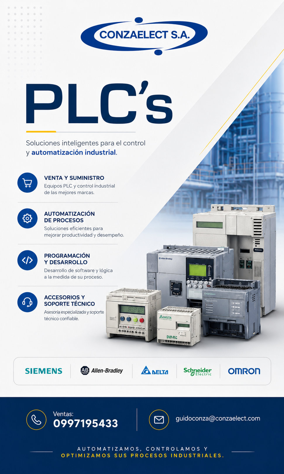 Línea de PLCs y automatización